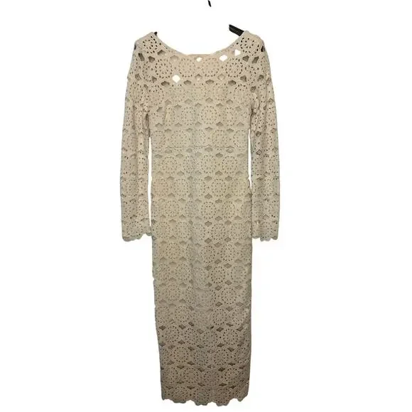 Cara Cara Marsielle Crochet Cotton Midi Dress Cream NWT Size XS - Picture 3 of 10